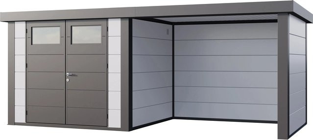 Telluria Gerätehaus Classico mit Lounge S Rechts in Weiß, B/T/H: 572 x 258 x 219 cm - Bild 1