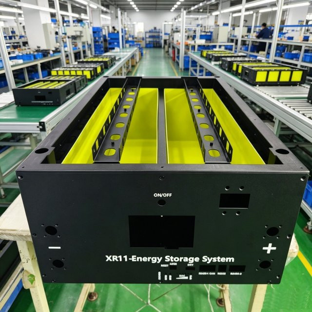 XinRongBMS V2 XR11-48V280AH16S51.2V LiFePO4 Batteriebox DIY-Kit mit JK BMS V19 4.3 LCD für EVE CATL 310AH MB314 Solar-Heimenergiespeicher in Schwarz - Bild 1