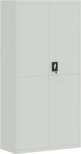 vidaXL Aktenschrank aus Stahl in Hellgrau mit Türen und Schloss, B/T/H: 90 x 40 x 180 cm - Bild 1