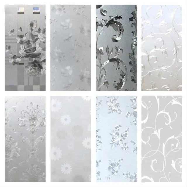 WXSHSH Sichtschutzfolie für Fenster in Weiß, statisch haftende Milchglasfolie aus Kunststoff zur Dekoration von Badezimmertüren und Fenstern - Bild 1