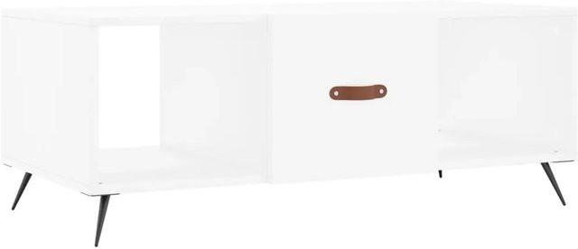 vidaXL Couchtisch Weiß in Eiche-Optik aus Holzwerkstoff und Eisen, B/T/H: 102 x 50 x 40 cm - Bild 1