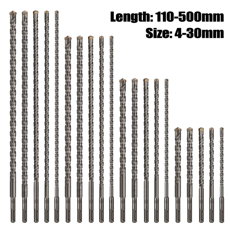 Versery SDS Plus Vierblatt-Schlagbohrer aus harter Legierung für Beton, Farbe: Silber, Länge: 110–500 mm - Bild 6