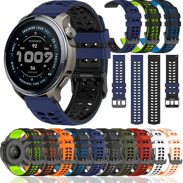 Amazfit Sportarmband, Silikon, 22 mm, Schwarz, Unisex - Bild 1