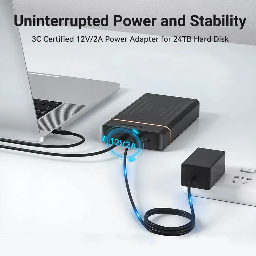 ACASIS USB 3.0 zu SATA HDD SSD Gehäuse für 2,5 und 3,5 Zoll Festplatten, Schwarz, bis zu 24 TB Kapazität - Bild 3