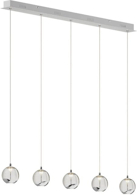 Lucande LED Pendelleuchte Hayley 5-flammig in Transparent aus Glas für Wohnzimmer und Essplatz - Bild 1