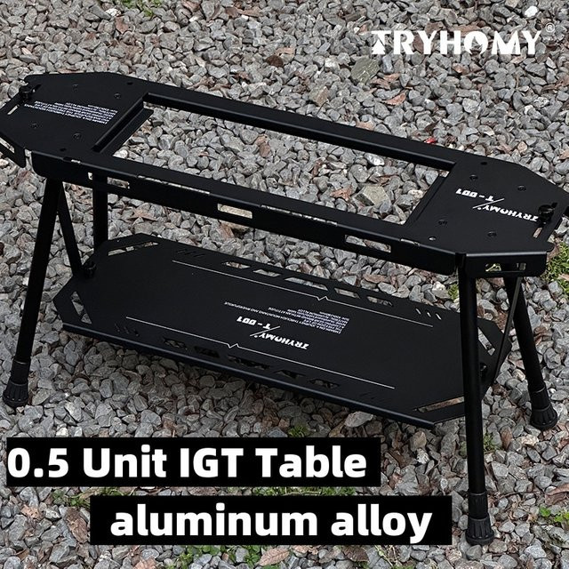 Tryhomy IGT 0,5 Campingtisch aus Aluminiumlegierung in Green, taktischer erweiterbarer Tisch für eine Person - Bild 1