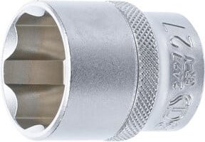 BGS Steckschlüssel-Einsatz Super Lock mit 12,5 mm 1/2 Zoll Antrieb und 27 mm Schlüsselweite in Silber aus Edelstahl - Bild 1