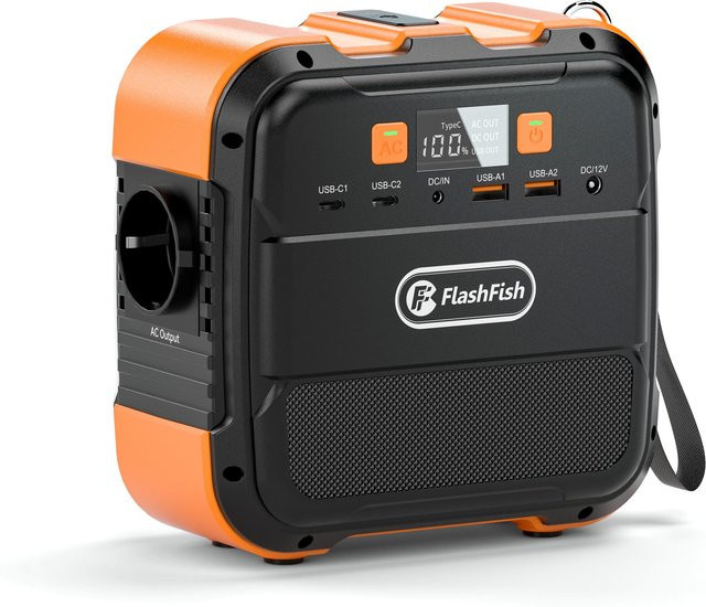 Flashfish A101 Tragbare Powerstation 120W 26400mAh 97,68Wh Solarstromgenerator für Outdoor und Camping in Schwarz - Bild 1