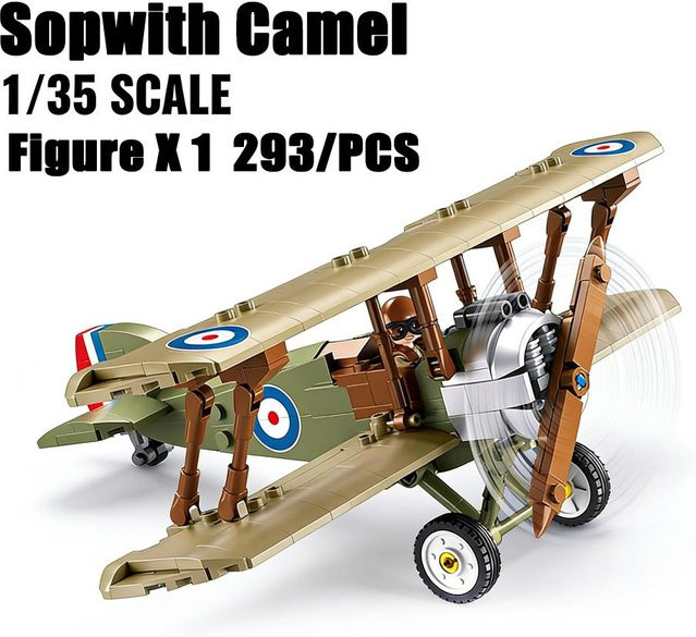 Linyi toy Jagdflugzeug Fokker Dr-1 Dreidecker und Sopwith Camel Doppeldecker ab 6 Jahren - Bild 1
