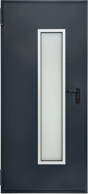 Hörmann Mehrzweck- und Kellertür H8-5 LA mit Glaseinsatz, Anthrazit, B: 87,5 cm, H: 200 cm - Bild 1