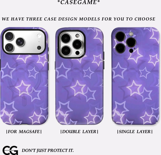 Potdemiel Handyhülle Lavender Star Glow für iPhone 17 16 15 14 13 Pro Max Plus mit doppelschichtiger Rückseite in Purple - Bild 1