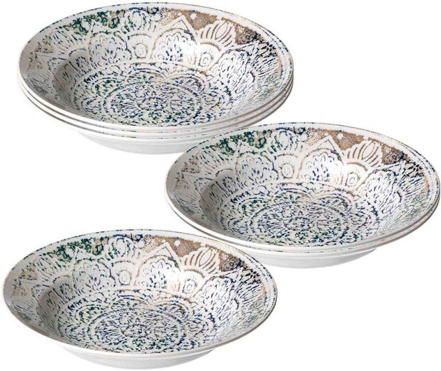 Ritzenhoff & Breker Pastateller Luigi Pasta Bowl aus Keramik, Multicolour, 6er Set, Durchmesser: 29 cm - Bild 1
