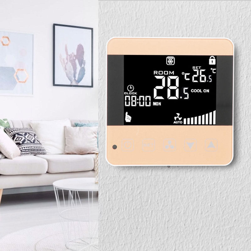 TOMTOP JMS Intelligente LCD Digital Zentrale Klimaanlage Fan Coil Einheit mit Thermostat in Schwarz - Bild 5