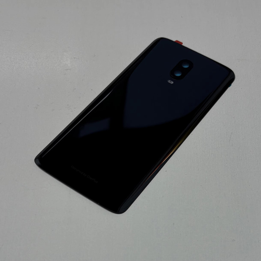 Original Glas Ersatzteil für OnePlus 6T und OnePlus 6 Batterieabdeckung in Schwarz mit Kameraobjektiv-Ausschnitt - Bild 3
