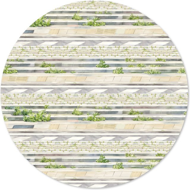 Etori Life Street Scene Staircase Washi Tape Multicolor, Breite: 6 cm, Länge: 2 m - Bild 1