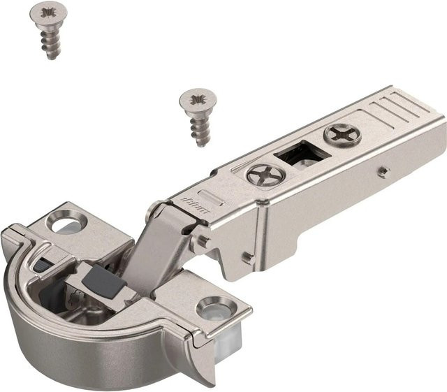 Blum Clip Top Blumotion Alurahmenscharnier 95 Grad Gerade mit Feder und Schrauben, Nickelplattiert, Silber - Bild 1