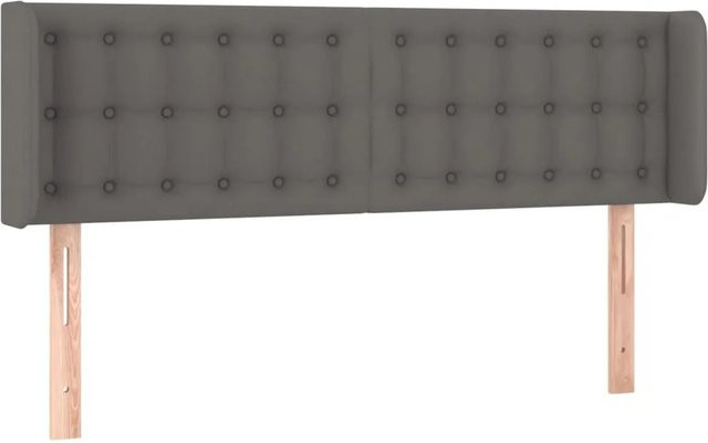vidaXL LED Kopfteil in Grau aus Kunstleder mit integrierter Beleuchtung und USB-Anschluss, B/H: 147 x 88 cm, Tiefe: 16 cm - Bild 1