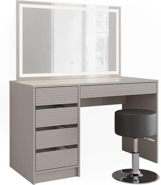 Vicco Schminktisch Sherry Cashmere mit LED-Spiegel und Hocker in Beige, Breite: 120 cm - Bild 1