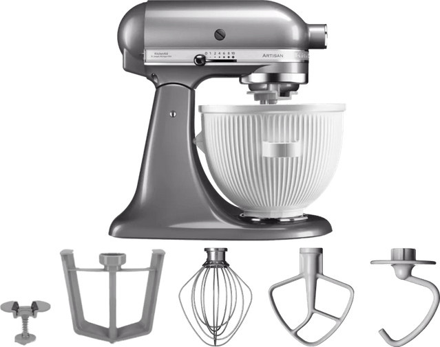KitchenAid Artisan Mixer 5KSM125 Kontur Silber mit Eisbereiter aus Metall - Bild 1