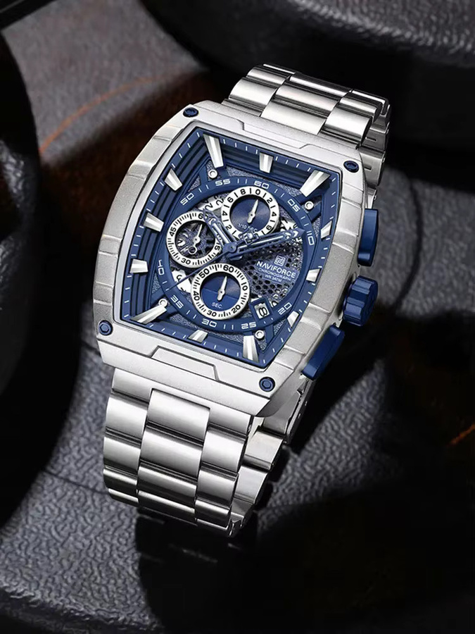 NAVIFORCE Chronograph, Quarz, Edelstahl, Blau, Herren - Bild 6