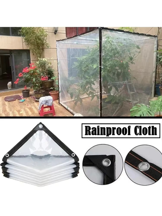 Robuste transparente PVC-Plane als wasserdichte und wetterfeste Abdeckung für Garten, Balkon, Gewächshaus und Regenschutz - Bild 7