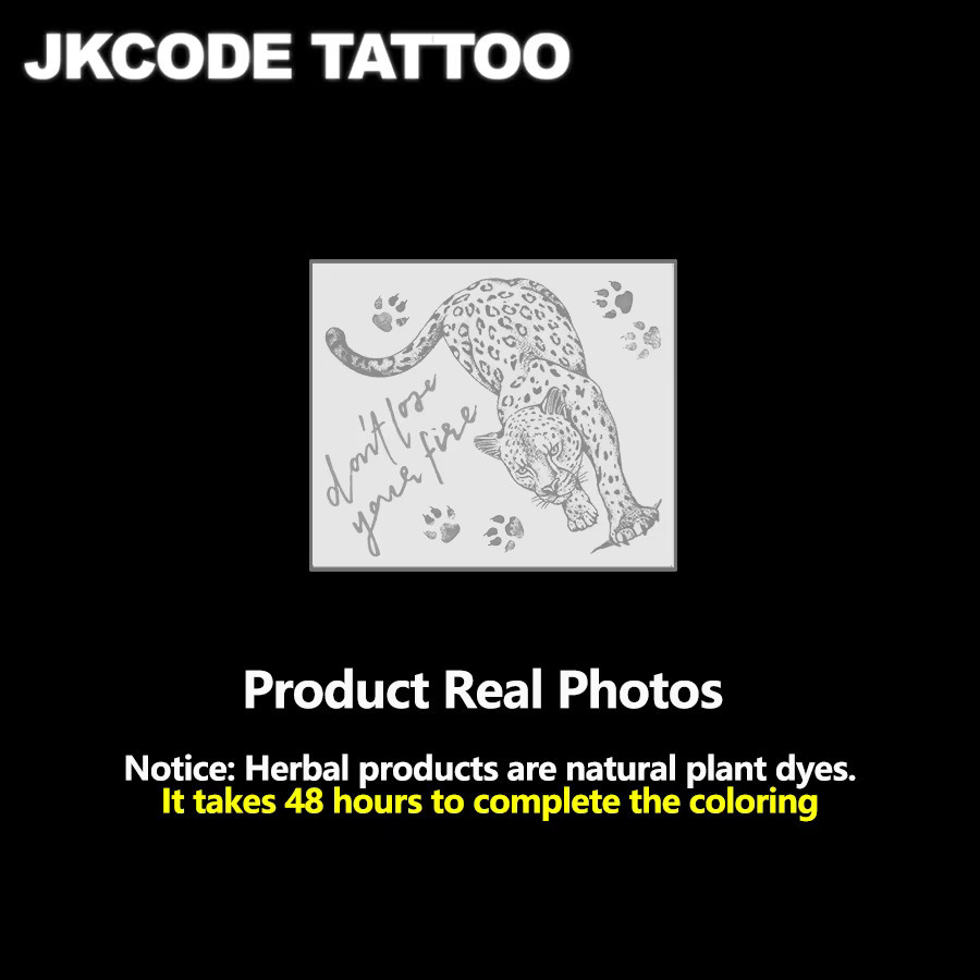 JKCODE TATTOO Schneeleoparden-Tattoo-Aufkleber, Damen - Bild 3