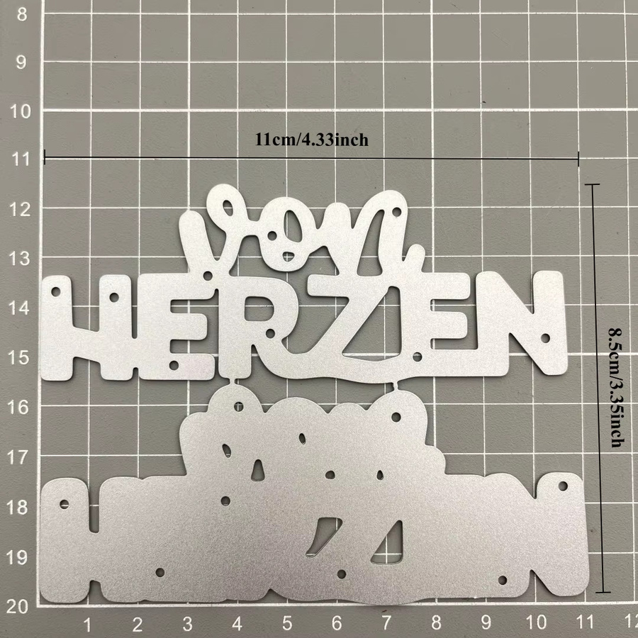 Font Von Herzen Schneidform aus Metall für Scrapbooking und Papierhandwerk - Bild 2