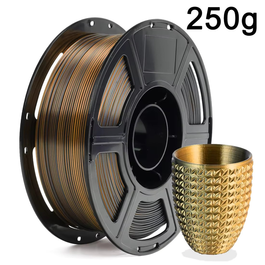 3D Maliang PLA Filament Zweifarbig Seiden Gold-Schwarz 1,75mm für FDM 3D-Drucker - Bild 2