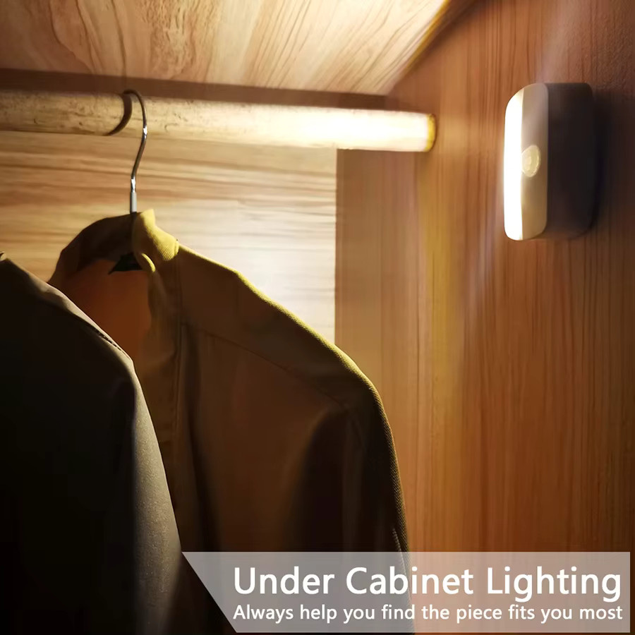 VooVoo LED-Nachtlicht mit Bewegungsmelder in Weiß, batteriebetrieben, warmweißes Licht für Schrank, Schlafzimmer und Treppen - Bild 4