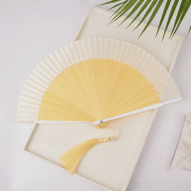 KAIDA Faltfächer, Bambus, beige, Unisex - Bild 1