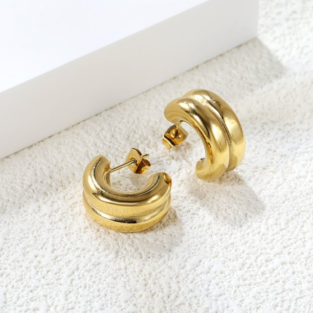 LUXUSTEEL Ohrstecker Edelstahl, Bicolor, Damen - Bild 1