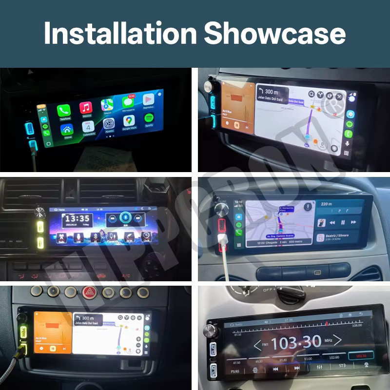 HIPPCRON 1Din Autoradio mit 6,86 Zoll Display, Carplay, Android Auto, Bluetooth, USB-C und FM, Schwarz - Bild 3