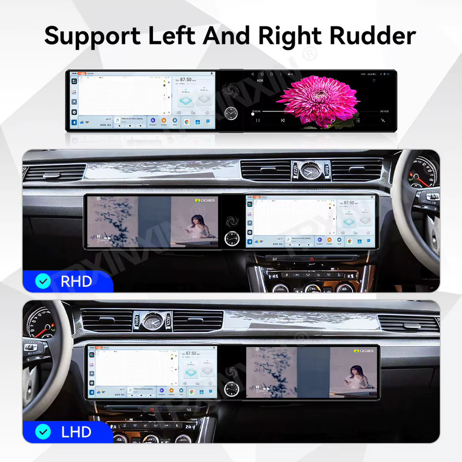 TPXINXIN Autoradio für VW Volkswagen Passat 2016-2018 mit 24,6 Zoll Dual-Screen, Android Auto, CarPlay, GPS-Navigation und Stereo Multimedia-Player in Schwarz - Bild 3