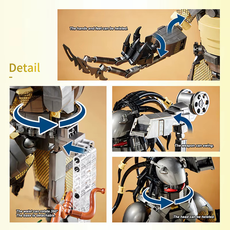 BXA Predator Alien Bausteine Set mit 978 Teilen, Schwarzes DIY Montagemodell für Kinder und Erwachsene - Bild 3