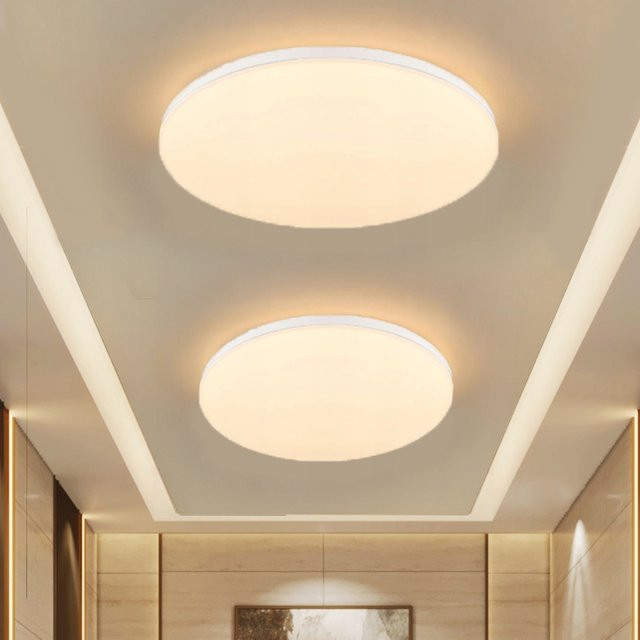 Oyajia 2er Set LED-Deckenleuchten in Weiß, Ultradünne runde Deckenlampe mit Warmweiß 3000K, Durchmesser: 38 cm - Bild 1
