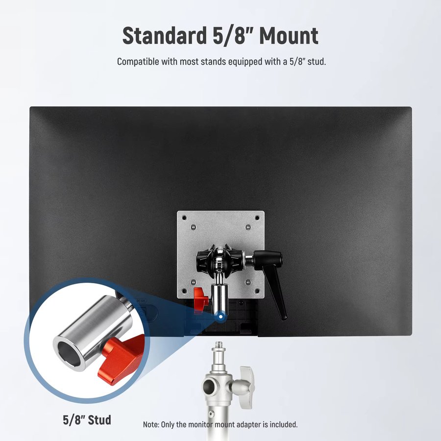 NEEWER Monitor-Mount-Adapter mit VESA-Halterung aus Aluminiumlegierung in Silber mit verstellbarem 360 Grad Dual-Kugelgelenk, M4 Schraube und 5/8 Zoll Anschluss - Bild 4