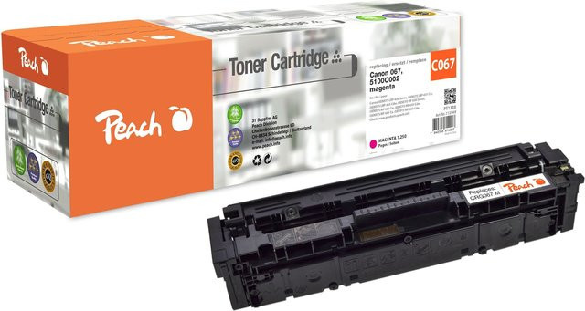 Peach Toner Cartridge Schwarz für Canon iSENSYS MF 655 Cdw und MF 657 Cdw, Ersatz für Canon 067, wiederaufbereitet - Bild 1