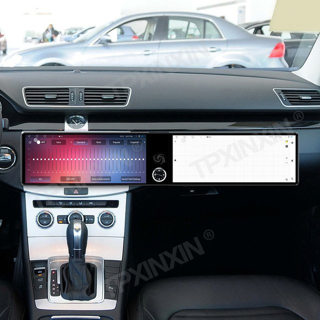 TPXINXIN Android Autoradio mit 24,6-Zoll-Touch-Dual-Screen für VW Volkswagen Magotan CC 2012-2016 inklusive GPS, Android Auto und CarPlay in Schwarz - Bild 1