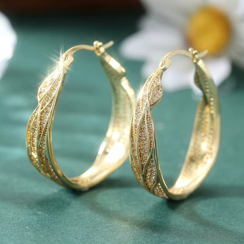 YoYo Creolen, Kupfer, Gold, Zirkonia, Damen - Bild 2