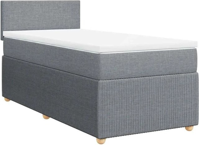 vidaXL Hybrid-Boxspringbett mit Matratze in Hellgrau, B/T/H: 90 x 190 x 76,7 cm - Bild 1