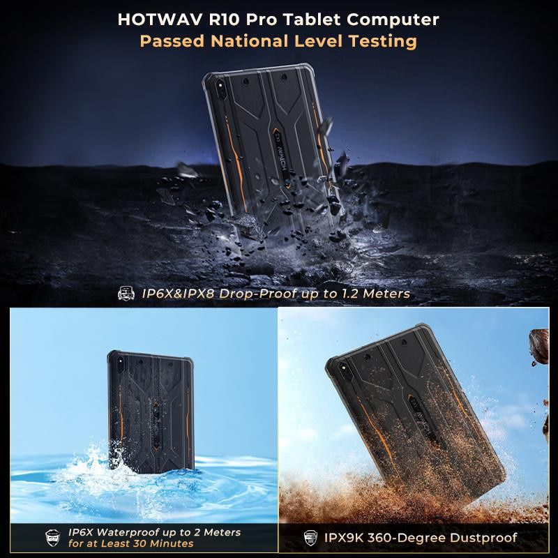 HOTWAV R10 Pro Robustes Tablet in Orange mit 256 GB Speicher, 10,1 Zoll HD+, Android 14, 10800mAh Akku und Dual-SIM 4G - Bild 5