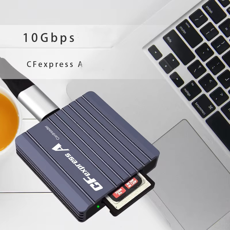 OULLX CFexpress Typ A Kartenleser mit USB 3.2 Gen2 10 Gbit/s und USB-A sowie USB-C Anschluss in Grau - Bild 4