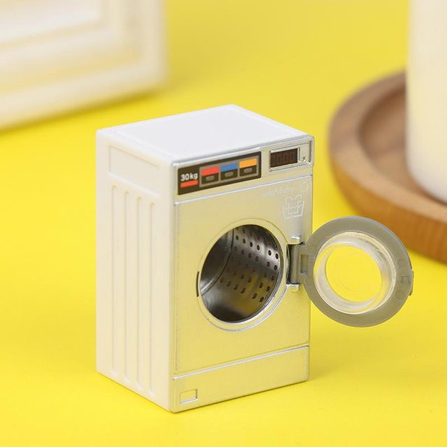 Miniatur Waschmaschine, Puppenhaus Haushaltsgerät, Weiß, Kunststoff - Bild 1