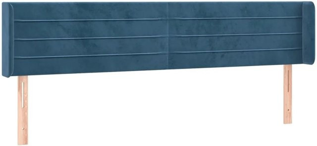 vidaXL LED Kopfteil aus Samt in Dunkelblau mit integrierter Beleuchtung und USB-Anschluss, B/T/H: 183 x 16 x 78/88 cm - Bild 1