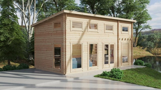 Gartenhaus Schweden mit Schlafboden aus hochwertigem Holz, B/T: 7 x 4 m - Bild 1