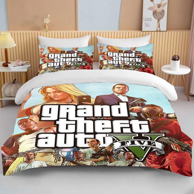 GTA V Bettwäsche-Set Grand Theft Auto mit Kissenbezug, weiß/mehrfarbig, B/H: 135 x 200 cm - Bild 1