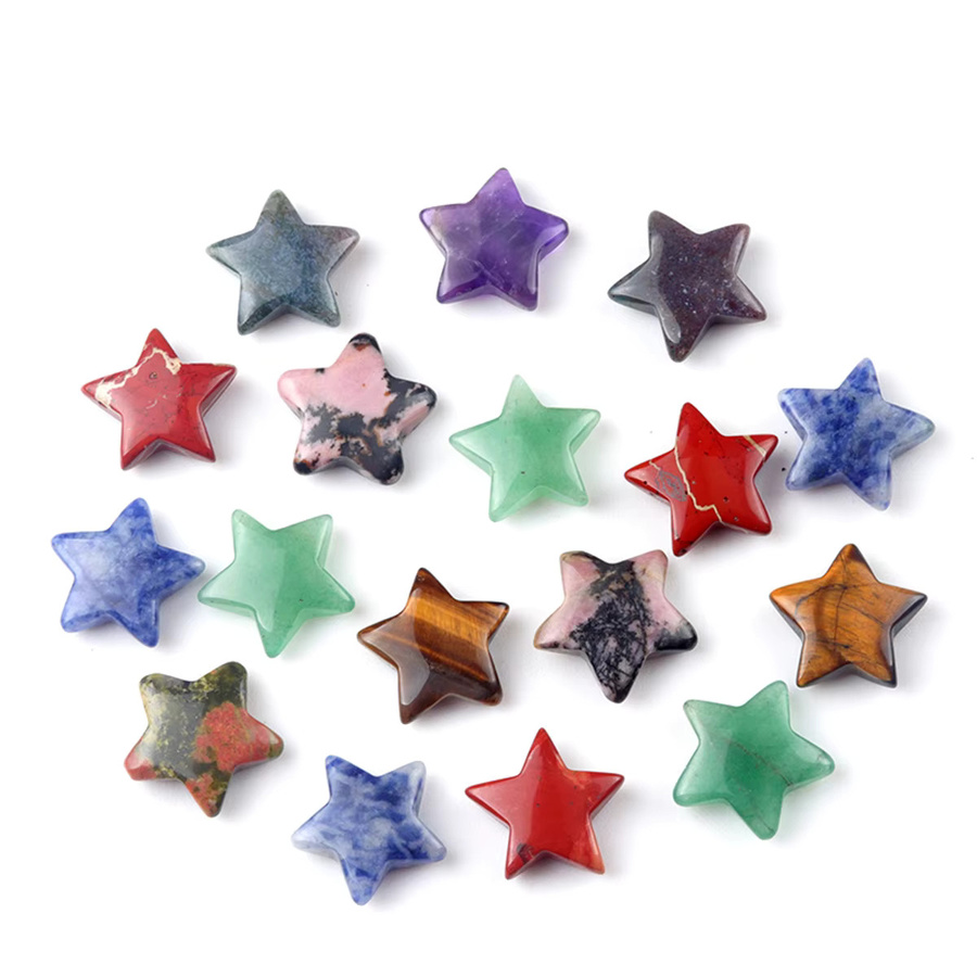 5 Stück Sternförmige Naturstein Mineralproben aus Amethyst und Rosenquarz in Lila und Mehrfarbig für Schmuck, Aquarium oder Dekoration - Bild 3