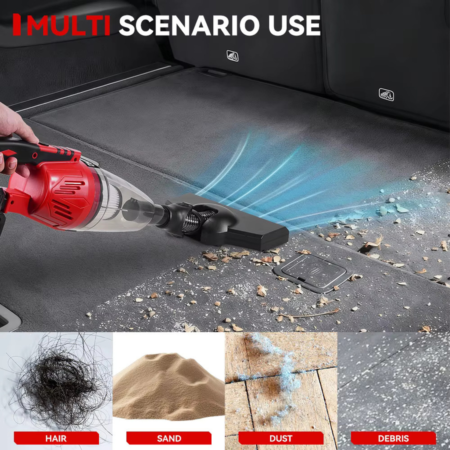 ONEVAN Akku-Handstaubsauger mit 1500W und 12kPa Saugkraft in Rot für Makita-Akkus - Bild 5
