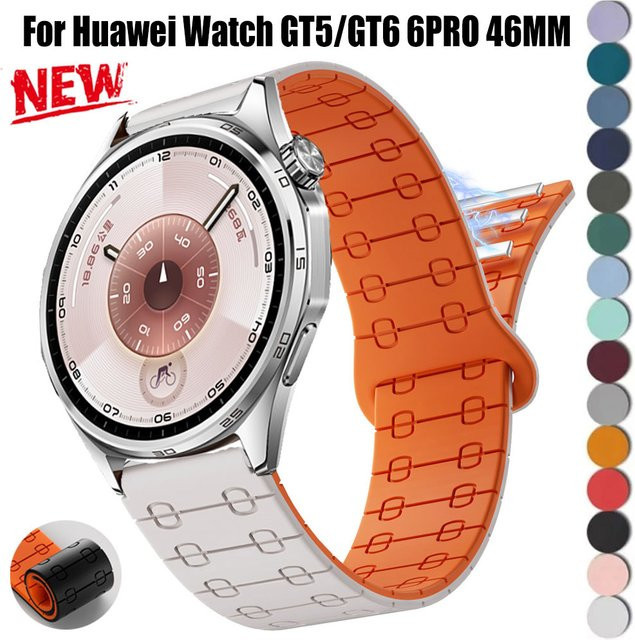 Uhrenarmband Huawei, Silikon, Magnetisch, Schwarz, 22 mm - Bild 1