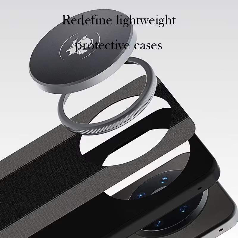 Magnetische Lederhülle für OPPO Find X9 Ultra in Schwarz mit Wireless Charging Unterstützung - Bild 2